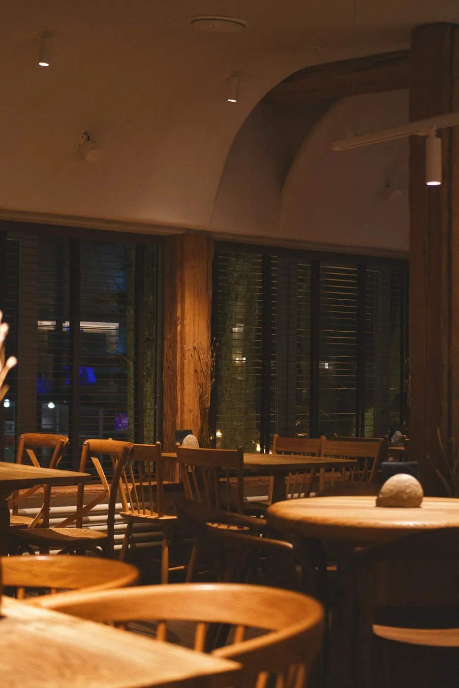 Corner table at dusk