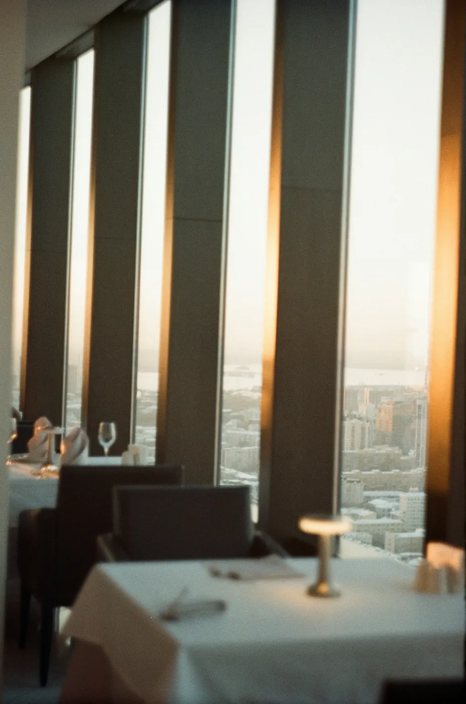 Window table set for dinner